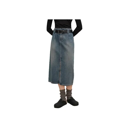 Orange Desire Denim Long Skirt Women's