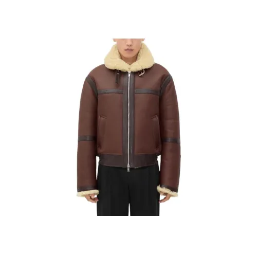 Bottega Veneta Кожаная Куртка Мужская Шоколад