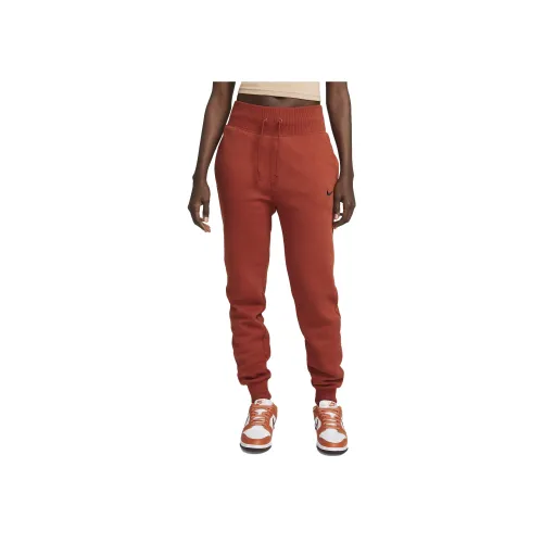 NIKE Апельсиновые Женские Вязаные Тренировочные Брюки