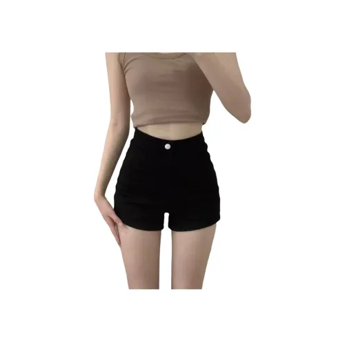 BQERTY Черные Женские Джинсовые Шорты