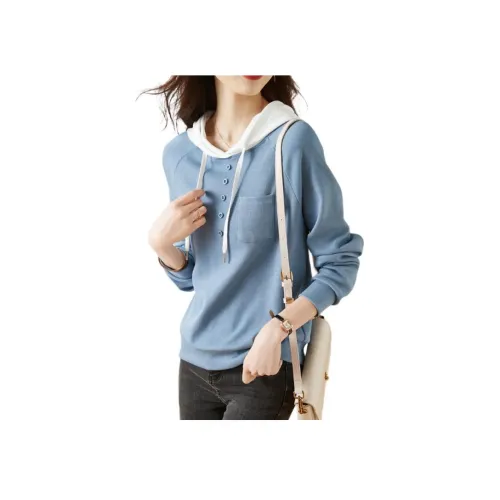 Mo Han Yi Mei Толстовка Женская Светло-Синяя