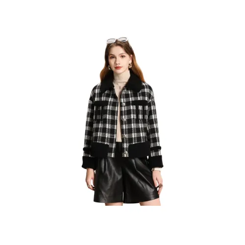 FENHONGMALI Черные Женские Куртки