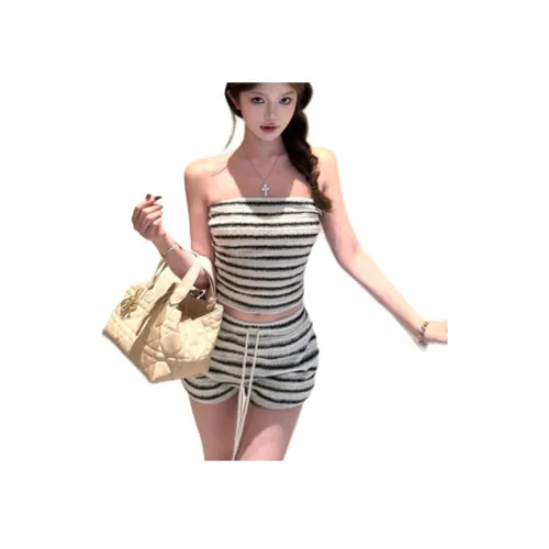 MCGB Черный Белый Женские Повседневные Костюмы