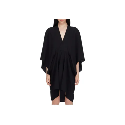 RICK OWENS Black Женские Короткие Платья с Рукавами