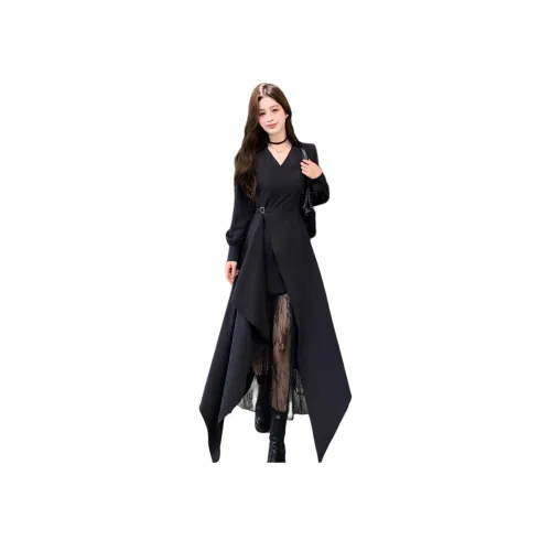 GRAYISMOON Длинное платье с длинными рукавами женское