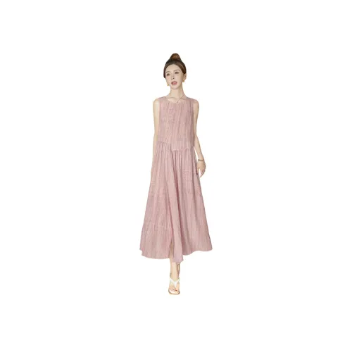 Cypress House Без рукавов Платье Женское Розовое