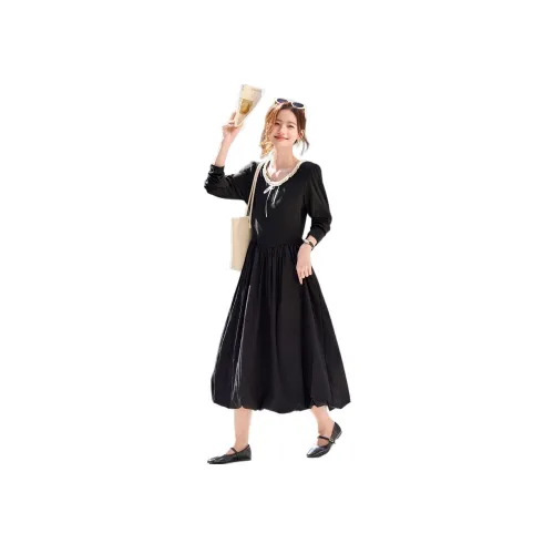 Still Quiet Длинное платье с длинными рукавами женское