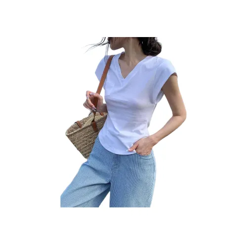 NANING9 Белая Женская Футболка