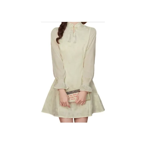 SIXUSICHOU Длинное платье с длинными рукавами женское