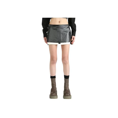 RICK OWENS Черные Женские Повседневные Короткие Юбки