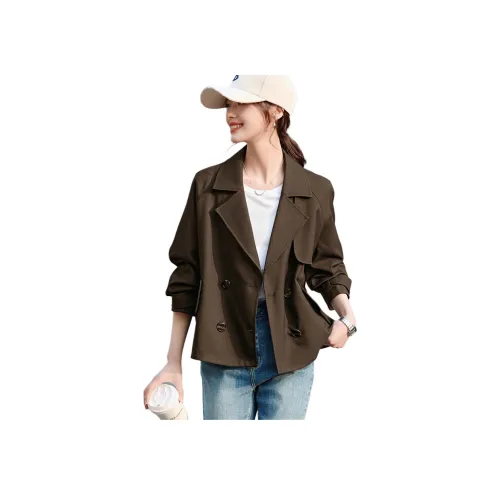 Mo Han Yi Mei Тренчкот Женские Кофе