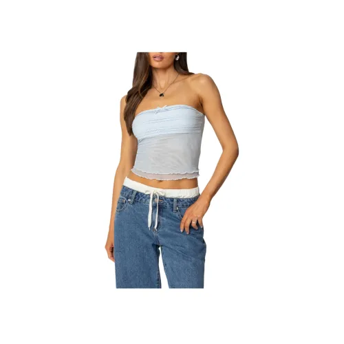 Edikted Rori Рюш KNIT Прозрачный Сетка Топ Без бретелей Топ Женские