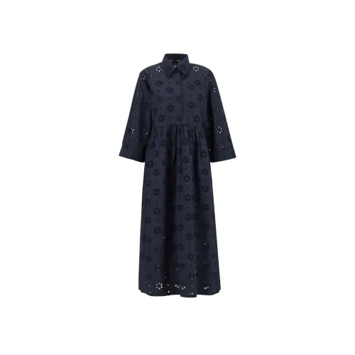 Barbour Морской синий Женские Длинные Платья с Рукавами