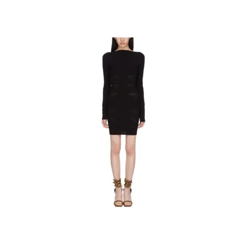 RICK OWENS Черное Женское Длинное Платье с Рукавами