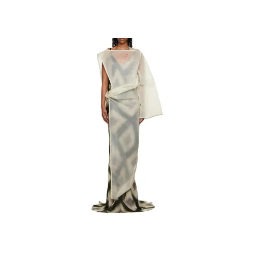 RICK OWENS Beige Женские Длинные Платья с Рукавами