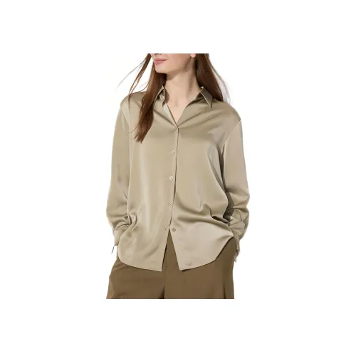 UNIQLO Рубашка Женская Темно-Бежевая