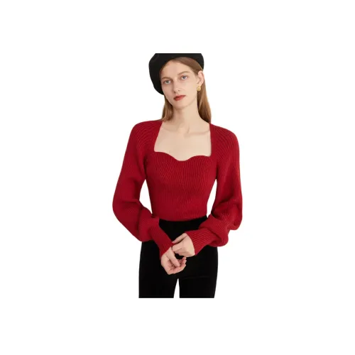 DPLAY Женский трикотаж цвета сливочно-красного