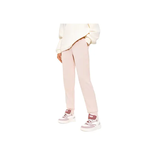 ANTA Sports Life Collection Вязаные тренировочные брюки женские зимние розовые с пламяным узором