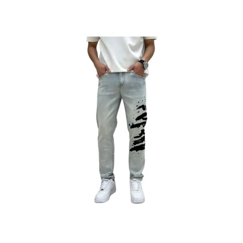 HIPHOPPUNKS Светло-синие мужские джинсы