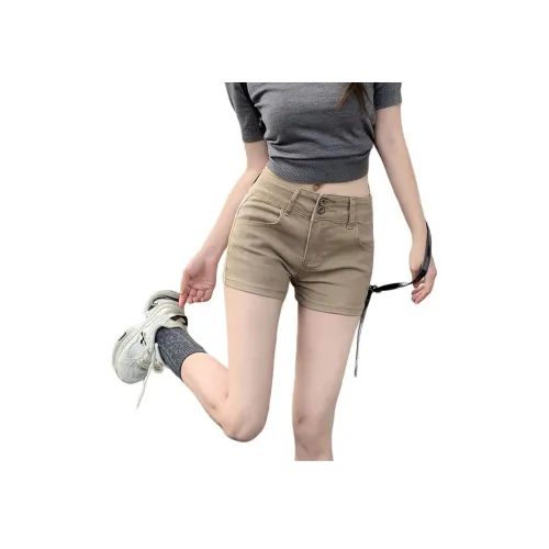 Wen Shan Хаки Женские Джинсовые Шорты