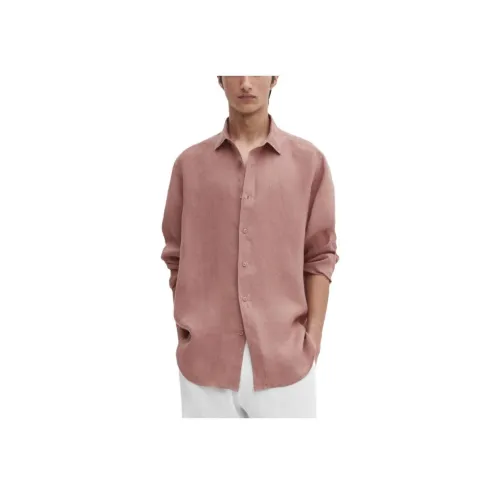 Massimo Dutti Серый Розовый Мужские Рубашки