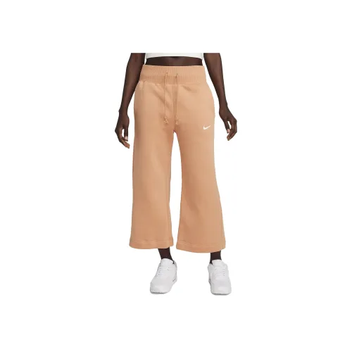 NIKE Янтарно-коричневые Женские Вязаные Тренировочные Брюки