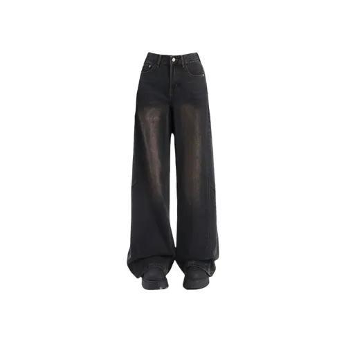 YINLEI Черно-серый цвет унисекс джинсы