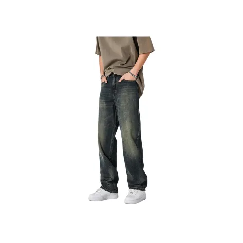 ALL IN Темно-синие унисекс джинсы