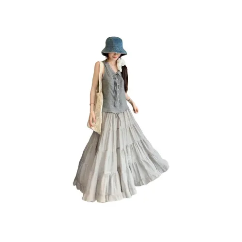 Garbege Серый топ + юбка, комплект одежды для женщин