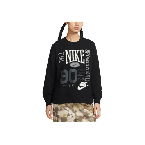 Nike Sportswear Толстовка Женская Черная Парус Белая