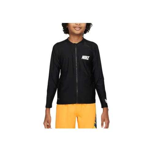 Nike Детский купальник Черный Белый Детский