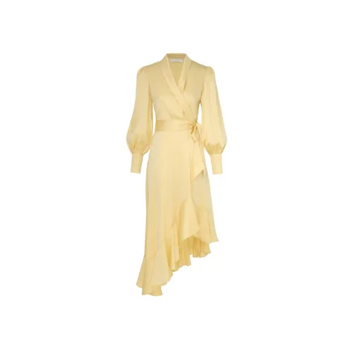 Zimmermann SS24 Длинное платье с длинными рукавами женское масло