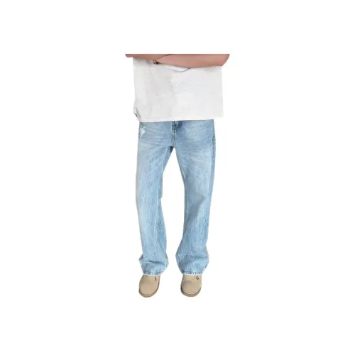 Masongarments Синий [Визуально увеличивает рост, похудение] Унисекс Джинсы