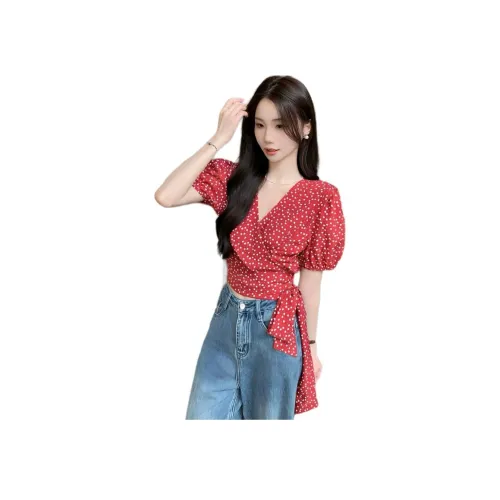 MORii Женские Рубашки Красного Цвета