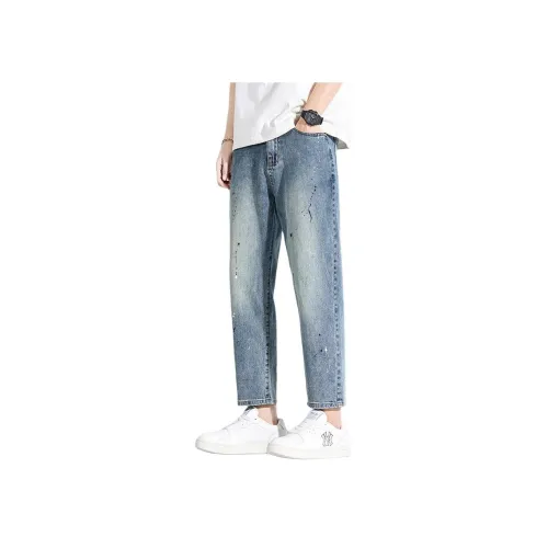 FAIRWHALE Винтажные синие унисекс джинсы