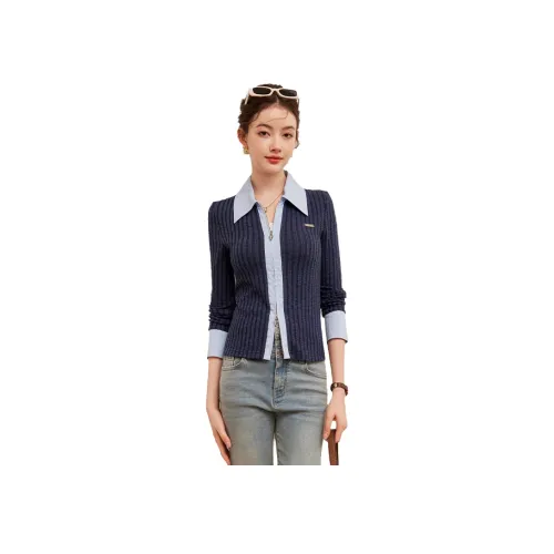 LOUISY AO Crop Top Женский Темно-синий