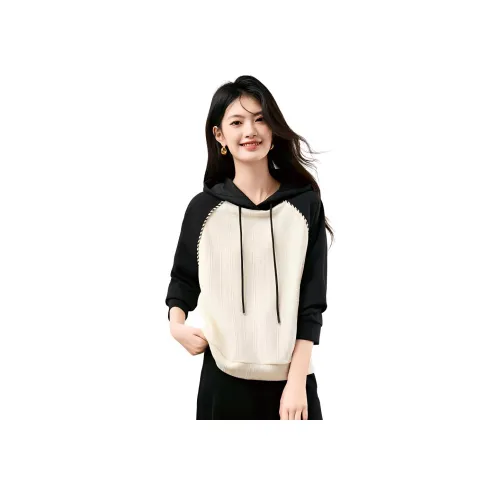 XINFEIYU Толстовка Женская Черный Белый