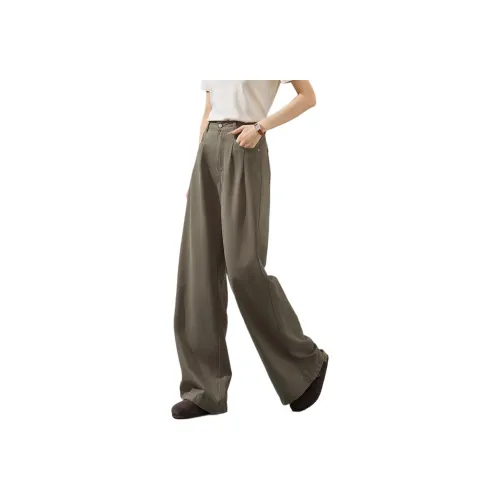 MOHANYIMEI Оливково-серый Женские Джинсы