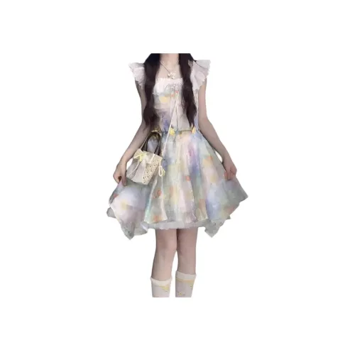 The Temptation Of The Muse Короткий рукав Платье Женское