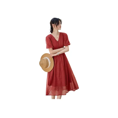 Still Quiet Короткий рукав Платье Женское