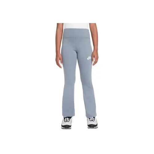 nike Брюки Высокая талия Расклешенные Дымчатый серый Детский