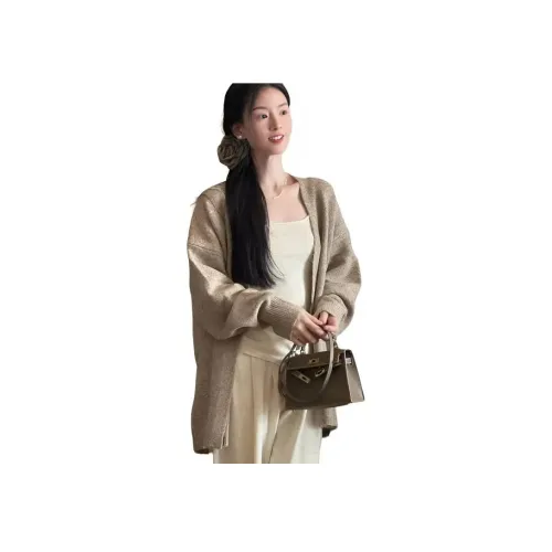 SNZX Овсяной трикотажная ткань кардиган женский трикотаж