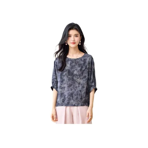 JINJU Темно-джинсовый синий Женские футболки