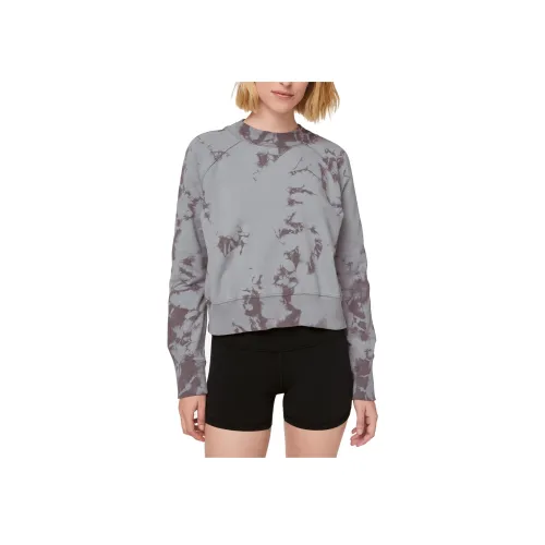 lululemon Ready To Roll Толстовка Женская Серый Красный С принтом