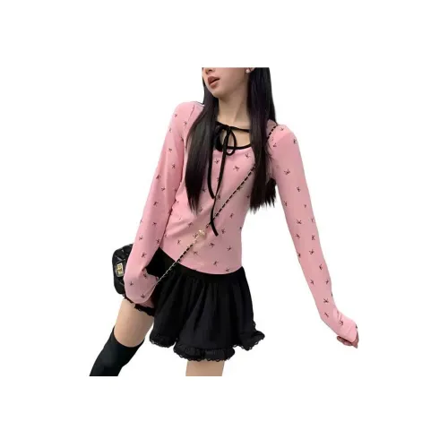 ZXZA Розовые Женские Футболки