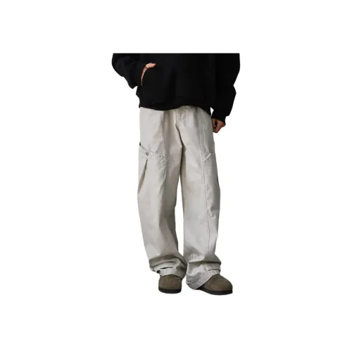 MORii Light Beige Unisex Casual Pants MORii Светло-бежевые унисекс повседневные штаны
