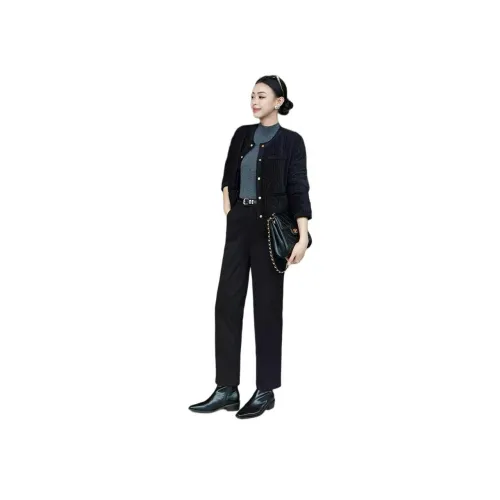 MEIYANG Черные Женские Повседневные Штаны