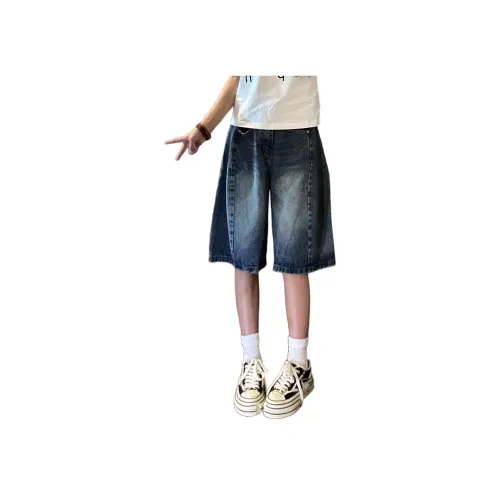 Menglaini Синий Женские Джинсовые Шорты