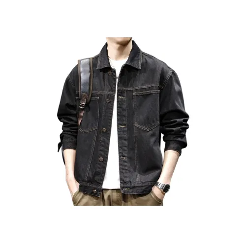 MR.MUDI Синий черный Унисекс Джинсовые куртки