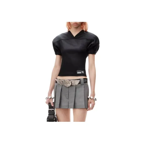 Alexander Wang FW24 Футбол Джерси Женские Черный